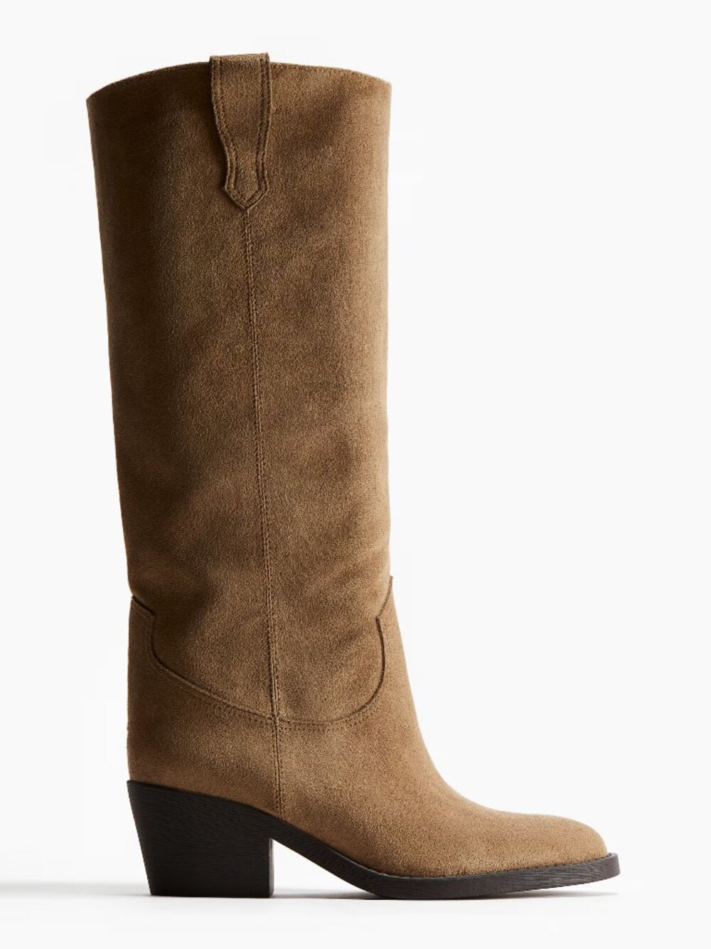 NWT H&M KNEE-HIGH COWBOY BOOTS BEIGE